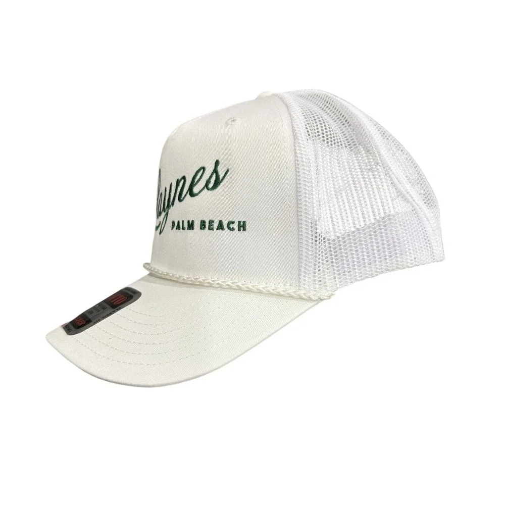 Otto Trucker Hat Snapback White Rope Cap Mesh Back OSFM‎ Palm Beach